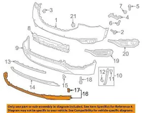 Acdelco 14915-00289 Gmc Gm Oem 17-18 Acadia Front Bumper Grille-air Deflector 84109975
