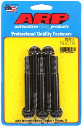 673-1010 Arp M10 X 1.25 80 12-point Chromoly Bolts Set Of 5 Black Oxide