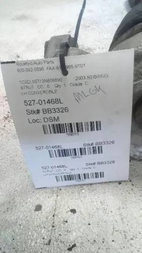 527-01468l Chrysler Driver Left Strut Front Convertible Fits 01-06 Sebring 927970