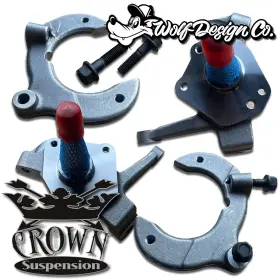 C20002 Crown Suspension Mustang Ii Drop Spindles 2 Inch Lowering Kit And Gm Metric Caliper Brackets