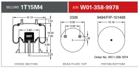 Faw013589978 Firestone 1t15m 4 Airide Air Spring Suspension Bag- W013589978
