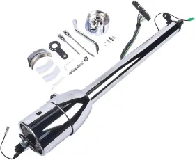 R91002c-30 Flynsu 30 Inch Chrome Automatic Tilt Steering Column Floor Shift Replacement For Chevy