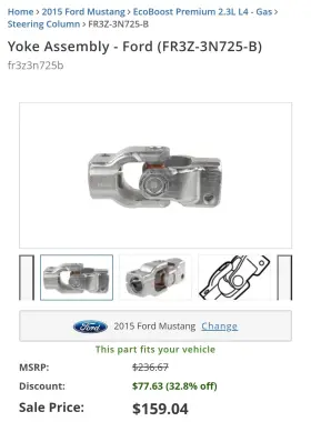 Fr3z-3n725-b Ford Genuine Yoke Assembly