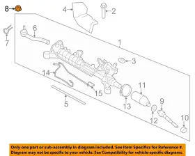 W711889s441 Ford Oem 07-15 Edge Steering Gear Linkage-outer Tie Rod Castle Nut