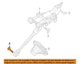W714878s439 Ford Oem 11-20 Edge Steering Column Assembly-lower Shaft Upper Bolt