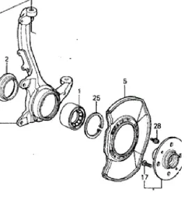44600-sf1-980 Honda 88-89 Prelude Si Oem Right Steering Knuckle/spindle Bearing Hub Ball Jnt