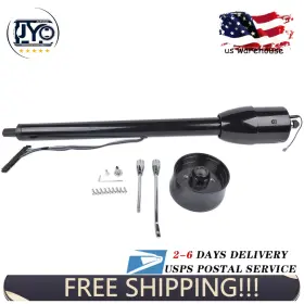 R91001bk-32 Jinyocom 32 Inch Black Tilt Steering Column Floor Shift With 9 Hole Wheel Adapter No Key Manual