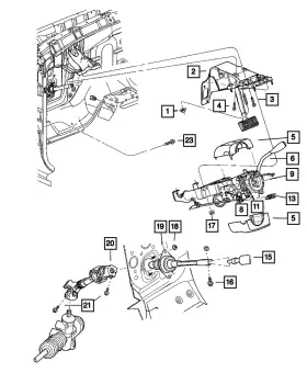 55351236ab Mopar Genuine Steering Column Bracket