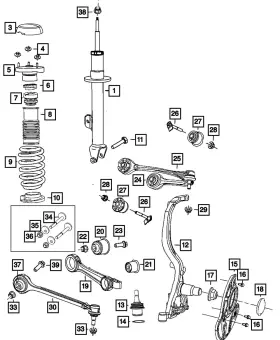 68238601ab Mopar Genuine Tension Strut Left
