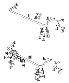 68413961aa Mopar Genuine Stabilizer Bar Bracket