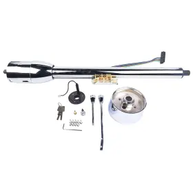 R91003c-32 Oe Quality New 32 Inch Tilt Manual Floor Shift Steering Column With Key And Adapter Chrome For Gm