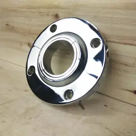 Okp74091 Ok Vintage Parts Polished Aluminum 2 Steering Column Floor Swivel Mount Base Chevy Gm Street Rod