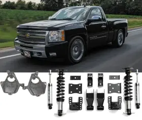 Qa1lk01gmt03 Qa1 Silverado 1500 2007-2013 4 Inch Front Drop Coilover And 6 Rear Lowering Flip Kit