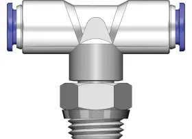 88-90004 Readylift Suspension / Logiq Air Nickel Plate Self Seal Tee Fitting 1/4 Inch X Ptc Npt