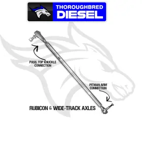 Rk08128t Rock Krawler Top Mount Drag Link For Jl/jlu/jt Rubicon And Wide Axles