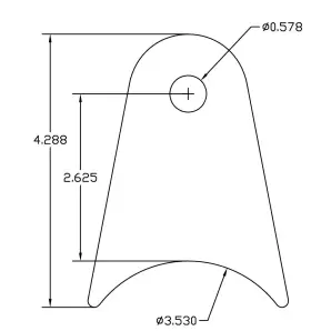 532.625 Steel Grip Solutions .532.625 Four Link Tab Bracket 1/4 Inch Thick 1/2 Hole 2-5/8 Tall For 3 Tube - Set Of 4