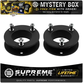 66949 Supreme Suspensions 3 Inch Front Leveling Lift Kit Strut Spacers For 2004-2008 Ford F150 2wd 4wd 4x2 4x4