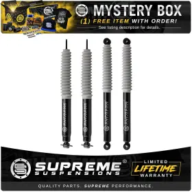 601524-0203q Supreme Suspensions 72404 4x Front Rear Extended Shocks Kit For Lifted 1984-2001 Jeep Cherokee Xj