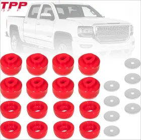 7-141 Teampower-parts 755621362845 Body Cab Bushing Kits For 99-14 Chevy Silverado And Sierra 1500 Polyurethane