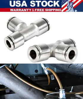 Vtqp01026 Vt-motor 2pcs Air Hose Lift 21838 Union Ptc Tee Coupler Fitting 1/4 Inch Push To Connect Tube