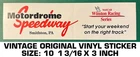 Motordrome Speedway Vintage Original Vinyl Decal Sticker-winston Nascar Racing New. Price: $9.22.