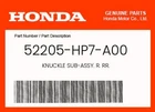 Honda Genuine Knuckle Sub-assy. Rr. 52205-HP7-A00 New. Price: $125.91.