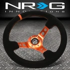 Nrg Innovations RST-006S-OR 350MM 3"DEEP Dish Suede Orange Stitch Steering Wheel New. Price: $124.20.