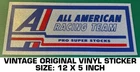 All American Racing Team Pro Super Stocks Vintage Original Decal Sticker - Nhra Used. Price: $13.11.