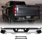 Chrome Rear Bumper W/dual W/sensor For 2019-2024 Chevy Silverado Gmc Sierra 1500 New. Price: $289.99.