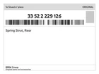 Genuine Bmw Spring Strut, Rear 33-52-2-229-126 New. Price: $535.67.