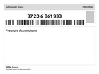 Genuine Bmw Pressure Accumulator 37-20-6-861-933 New. Price: $111.45.
