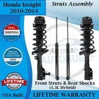 Monroe Oem Front Struts & Rear Shocks For 2010-2014 Honda Insight 9YR Warranty New. Price: $301.64.