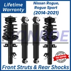 Monroe Oem Front Struts & Rear Shocks For 2014-2021 Nissan Rogue/sport 12 Yr War New. Price: $452.99.