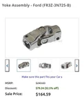 Yoke Assembly FR3Z-3N725-B New. Price: $100.00.